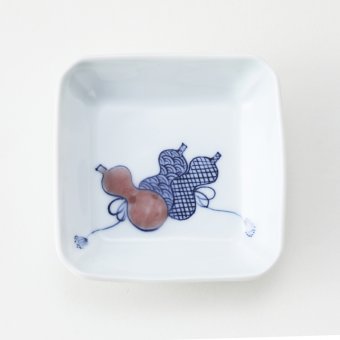 釉裏紅 ひさご絵豆皿