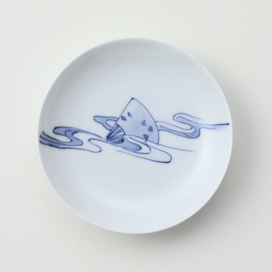 流水扇豆皿