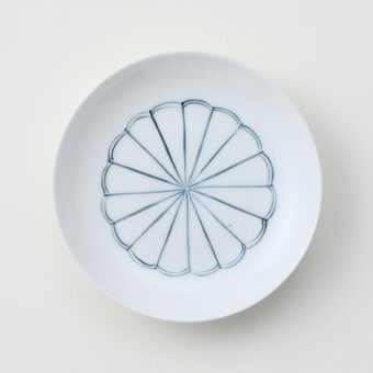 太白青色菊豆皿